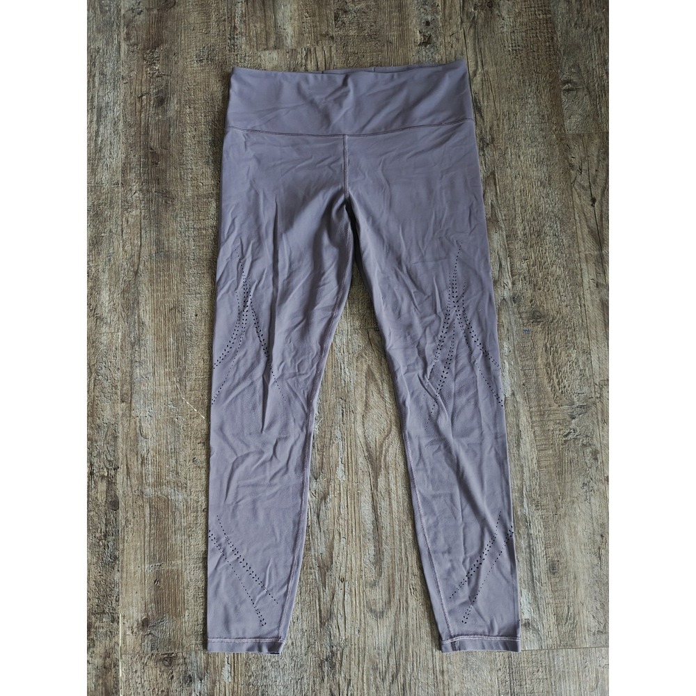 Women's Athleta Elation Lasercut Purple Leggings Size Large